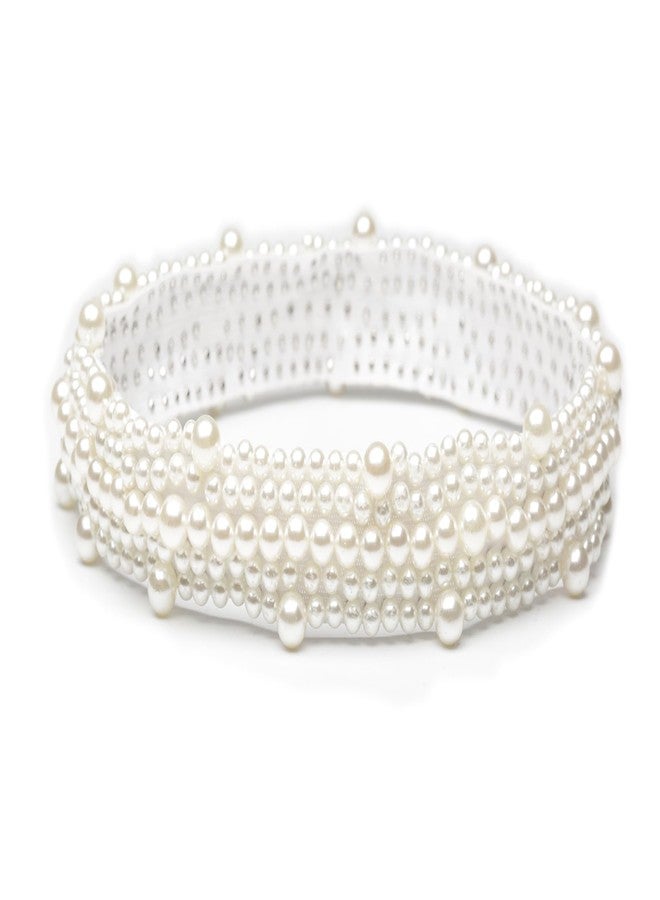 Wojgzon White Pearl Hat Bands for Women Fedora Panama Cowboy Hat - Elastics Cowgirl Hat Belts Hats Accessories - Image 1